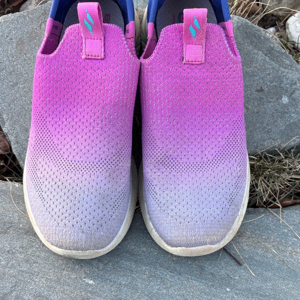 Skechers Slip Ons Stylish Pink and Purple Kids Shoes